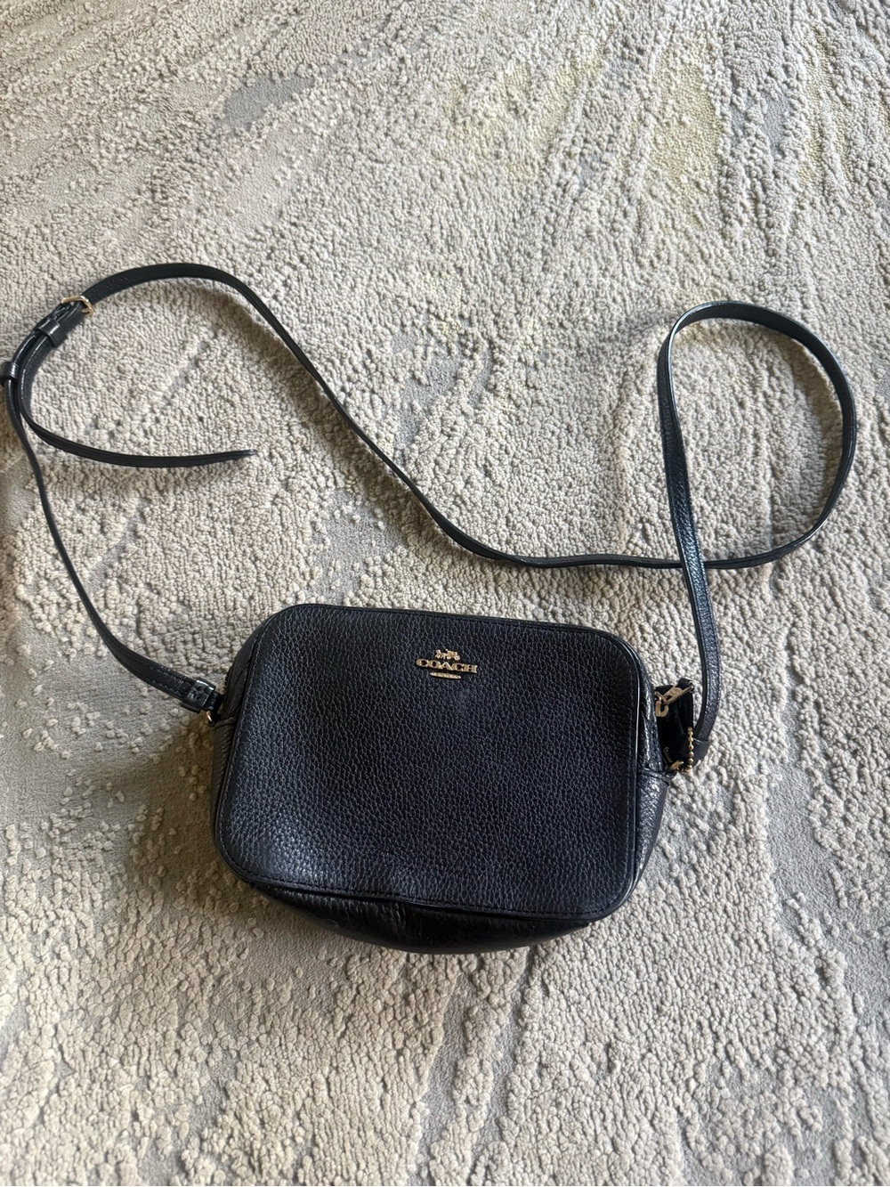 Coach Black Pebbled Leather Mini Jamie Camera Crossbody Bag